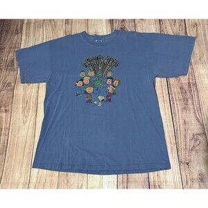 Vintage A Charlie Brown Christmas Peanuts Graphic T Shirt Size XL Light Blue